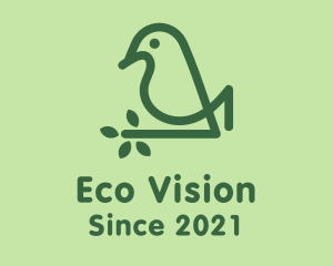 Monoline Eco Bird logo design