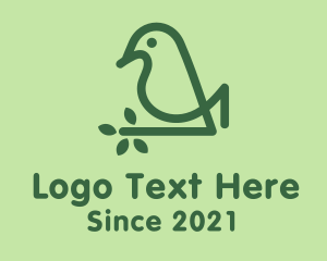 Green - Monoline Eco Bird logo design