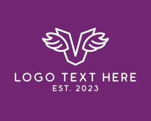 Pilot - Flying Logistics Letter V logo design