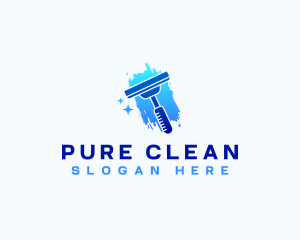 Squeegee Wiper Cleaning logo design