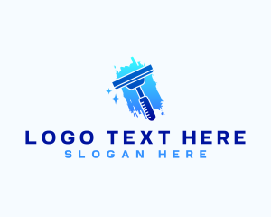Clean - Squeegee Wiper Cleaning logo design
