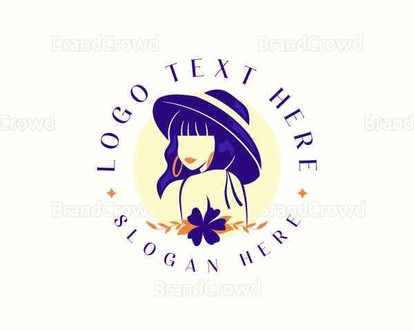 Floral Hat Woman Logo