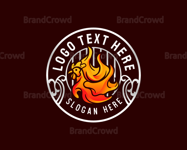 Flaming Chicken Grill Logo