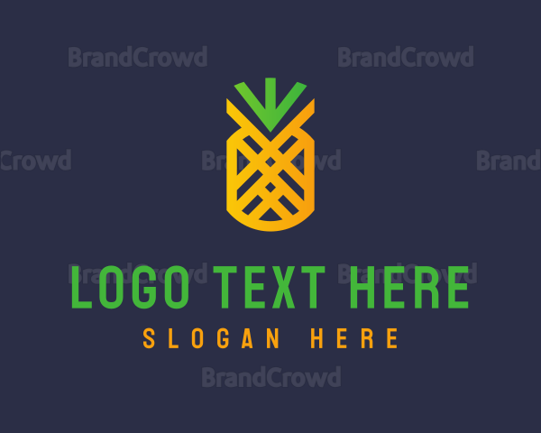 Modern Geometric Pineapple Logo