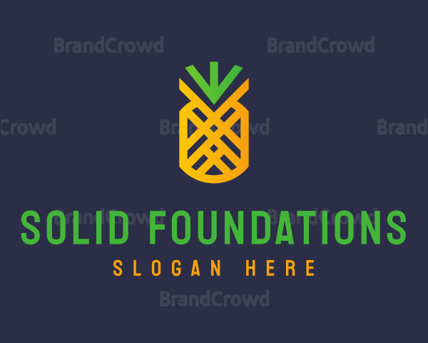 Modern Geometric Pineapple Logo