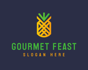 Feast - Modern Geometric Pineapple logo design