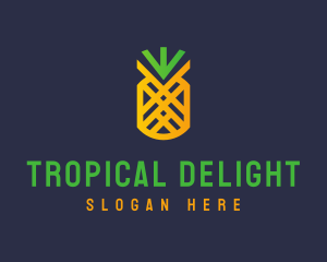 Pineapple - Modern Geometric Pineapple logo design