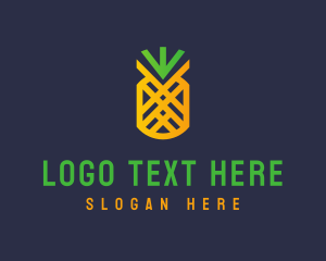 Food - Modern Geometric Pineapple logo design