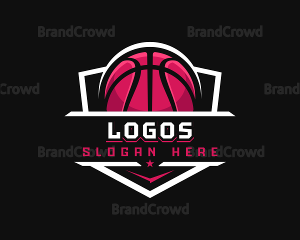 Sport Basketball Shield Logo