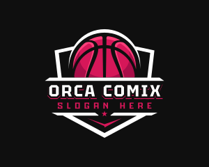 Sport Basketball Shield Logo