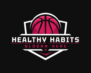 Sport Basketball Shield logo design