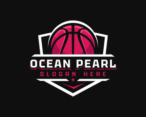 Sport Basketball Shield logo design