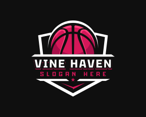 Sport Basketball Shield logo design