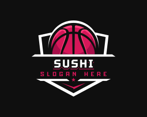 Sport Basketball Shield logo design