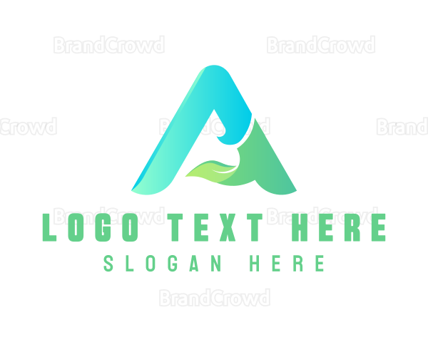 Organic Leaf Letter A Logo