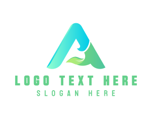 Healthy - Organic Leaf Letter A logo design