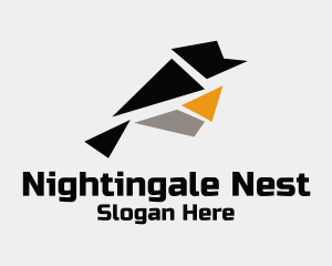 Nightingale - Geometric Sparrow Bird logo design