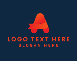 Leaning Center - Bookmark Media Letter A logo design