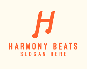 Musical Letter H logo design