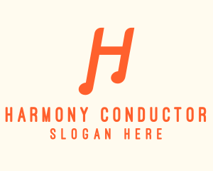 Musical Letter H logo design