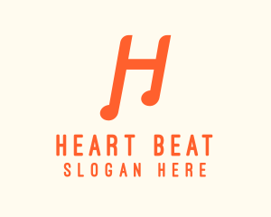 Musical Letter H logo design