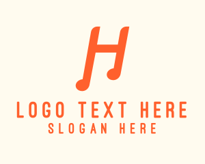 Melody - Musical Letter H logo design