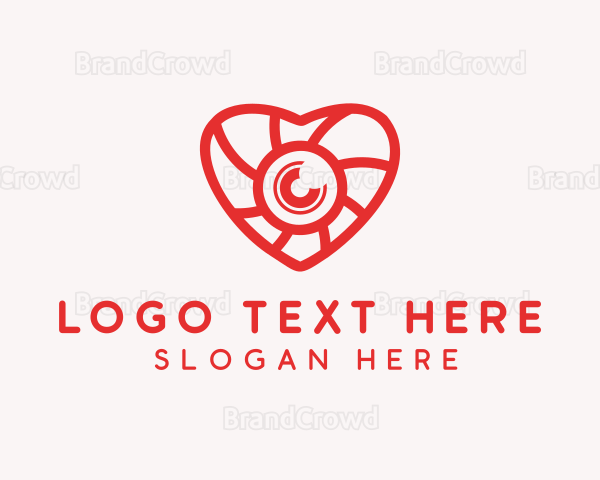 Photography Lens Heart Logo