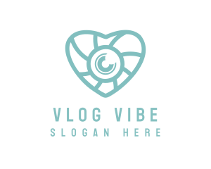 Vlogging - Photography Camera Heart logo design