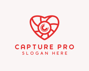 Dslr - Photography Lens Heart logo design