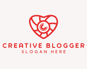 Blogger - Photography Lens Heart logo design