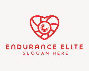 Photography Lens Heart logo design