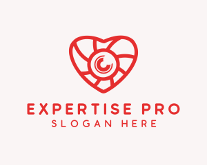 Photography Lens Heart logo design