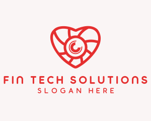 Photography Lens Heart logo design