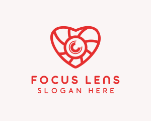 Photography Lens Heart logo design