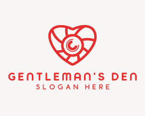 Photography Lens Heart logo design