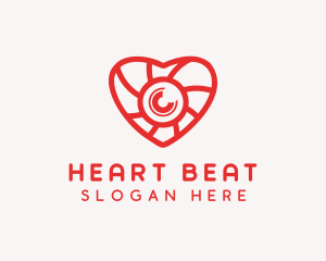 Photography Lens Heart logo design