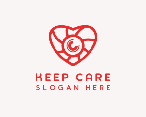 Photography Lens Heart logo design