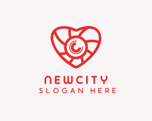 Photography Lens Heart logo design