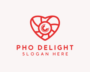 Photography Lens Heart logo design