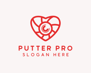 Photography Lens Heart logo design