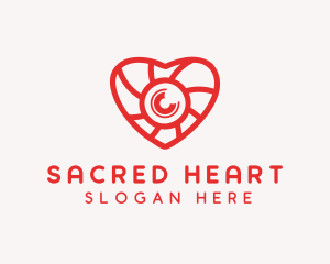 Photography Lens Heart logo design