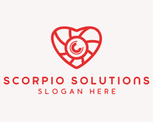 Photography Lens Heart logo design