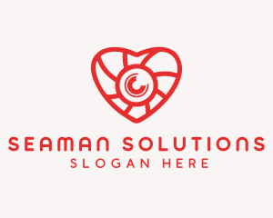 Photography Lens Heart logo design