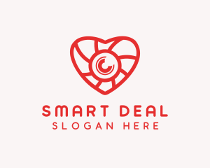 Photography Lens Heart logo design