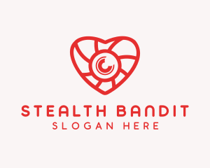 Photography Lens Heart logo design