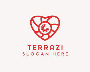 Photography Lens Heart logo design