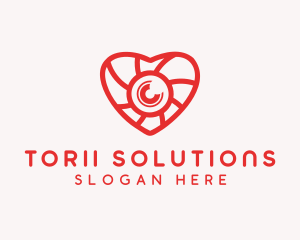 Photography Lens Heart logo design