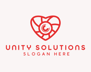 Photography Lens Heart logo design