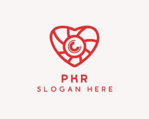 Photography Lens Heart logo design