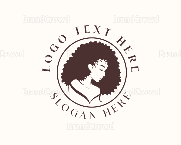 Afro Curls Woman Logo